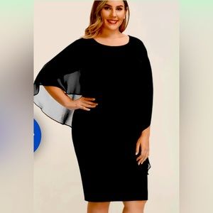 Hanna Nikole Chiffon Caplet Pencil Dress 20W